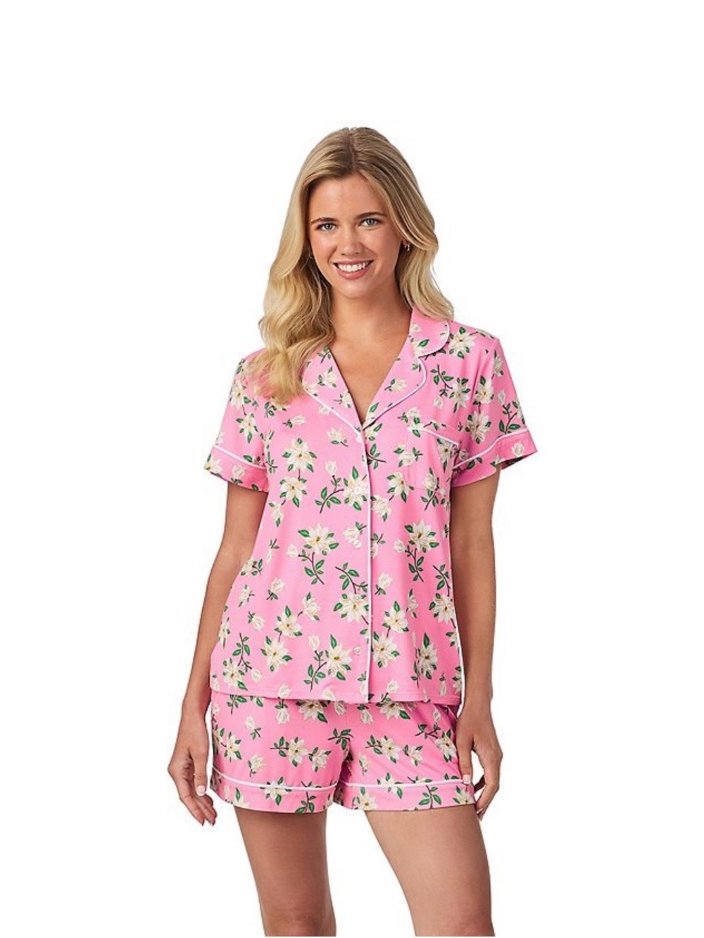 Draper James Short sleeve notch neck pajama set,Pink Floral, XXL, NWT